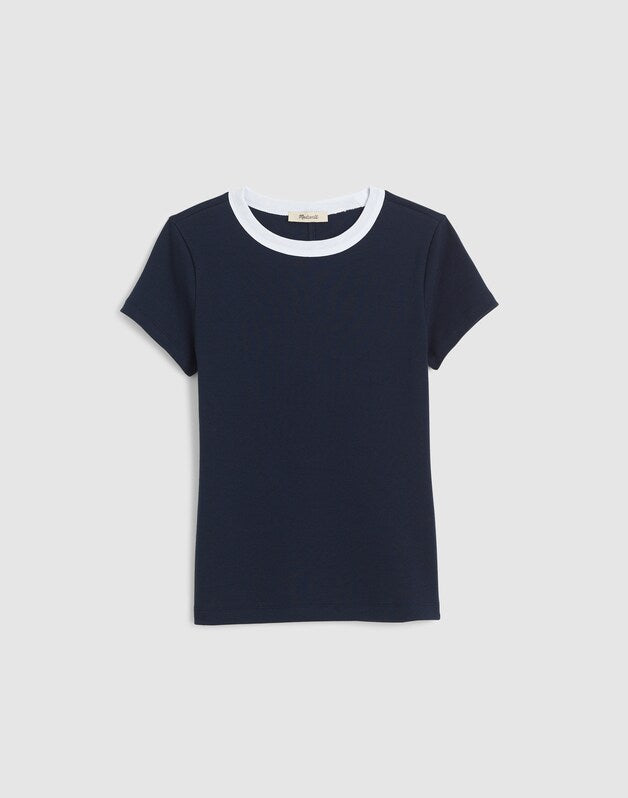 The '90s Crewneck Tee in Compact Cotton COLORBLOCK