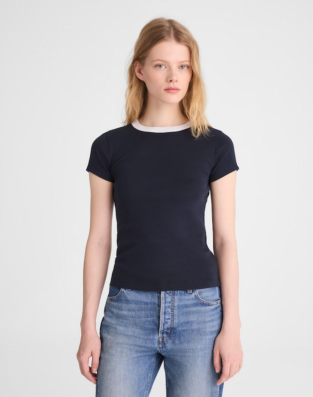 The '90s Crewneck Tee in Compact Cotton COLORBLOCK