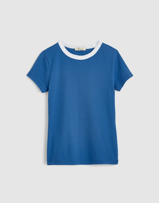 The '90s Crewneck Tee in Compact Cotton RETRO BLUE WHITE