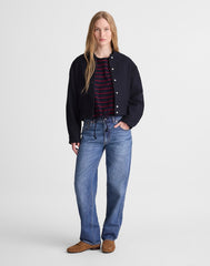 Bomber Jacket in Boucl&eacute; CLASSIC NAVY