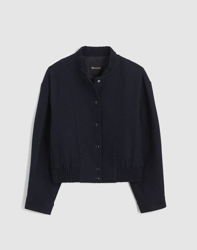 Bomber Jacket in Boucl&eacute; CLASSIC NAVY