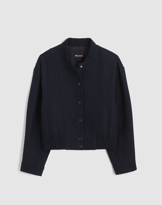 Bomber Jacket in Boucl&eacute; CLASSIC NAVY