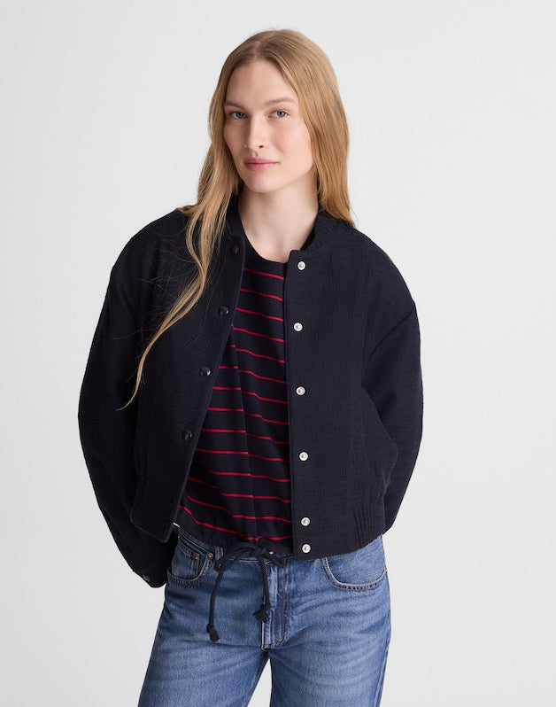 Bomber Jacket in Boucl&eacute; CLASSIC NAVY