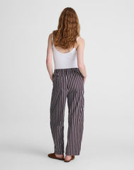 Pull-On Barrel-Leg Utility Pants in Poplin CHOCOLATE PLUM