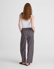 Pull-On Barrel-Leg Utility Pants in Poplin CHOCOLATE PLUM