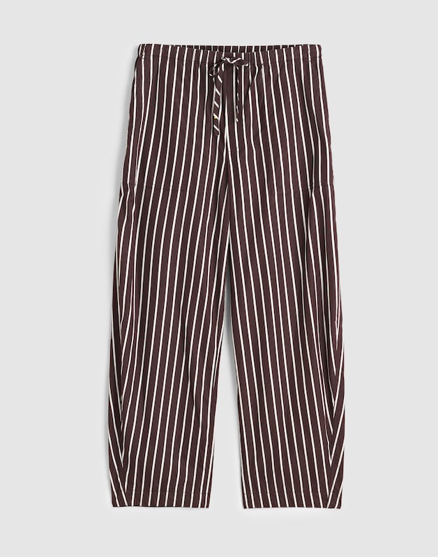 Pull-On Barrel-Leg Utility Pants in Poplin CHOCOLATE PLUM