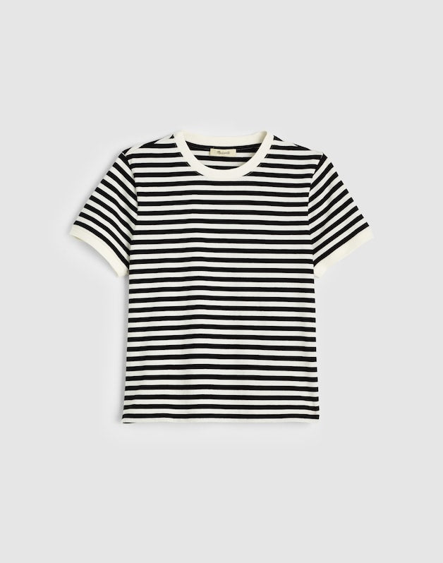 The Perfect Crewneck Baby Tee in Allday Jersey LIGHTHOUSE