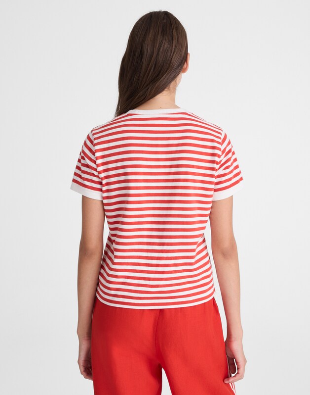 The Perfect Crewneck Baby Tee in Allday Jersey EVEN STRIPE