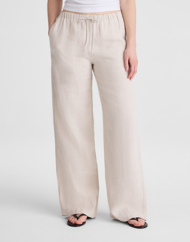 Tall Pull-On Pants in 100% Linen OAT