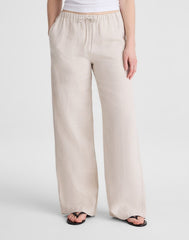 Short Pull-On Pants in 100% Linen OAT