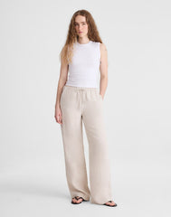 Short Pull-On Pants in 100% Linen OAT