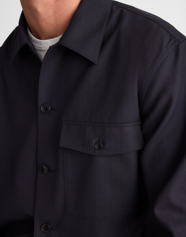 Overshirt in Wool-Blend Herringbone HERRINGBONE