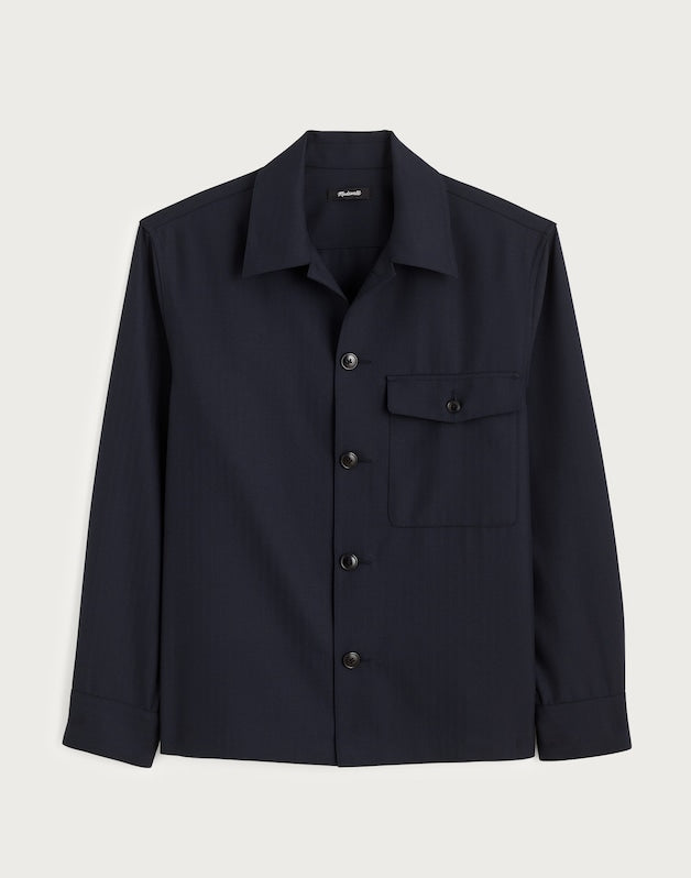 Overshirt in Wool-Blend Herringbone HERRINGBONE