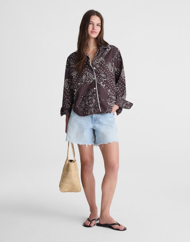 PJ Shirt in Poplin CHOCOLATE PLUM
