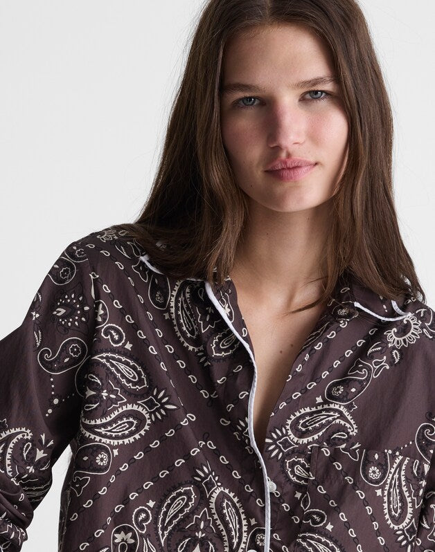 PJ Shirt in Poplin CHOCOLATE PLUM