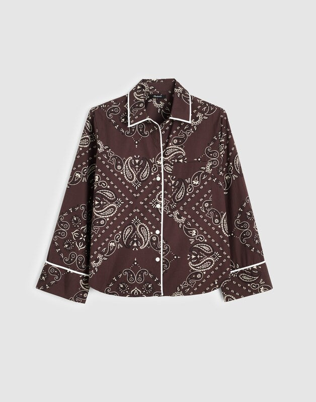 PJ Shirt in Poplin CHOCOLATE PLUM