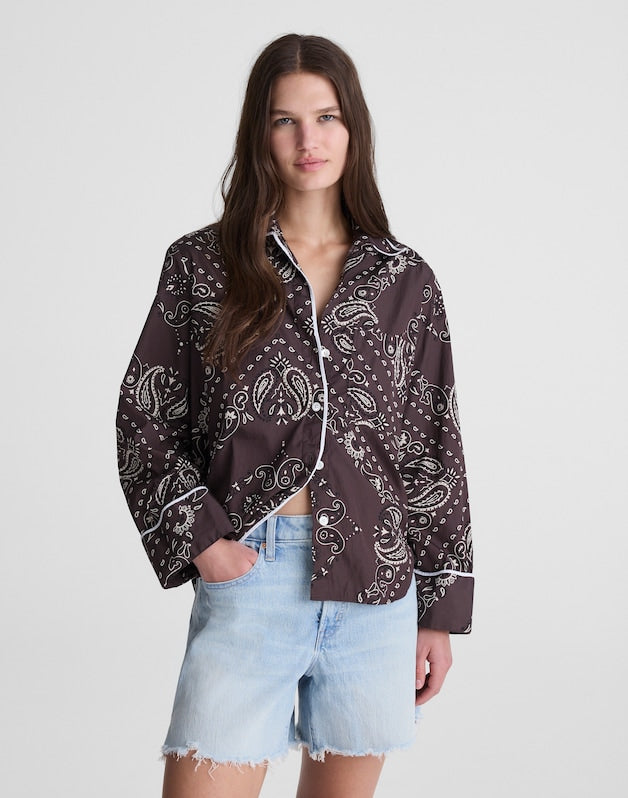 PJ Shirt in Poplin CHOCOLATE PLUM