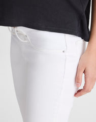The Maternity Flare Crop Jean in Super Stretch Denim TILE WHITE