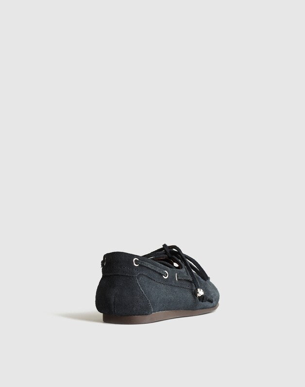 The Jamie Boat Shoe in Suede CRAFTSMAN BLUE