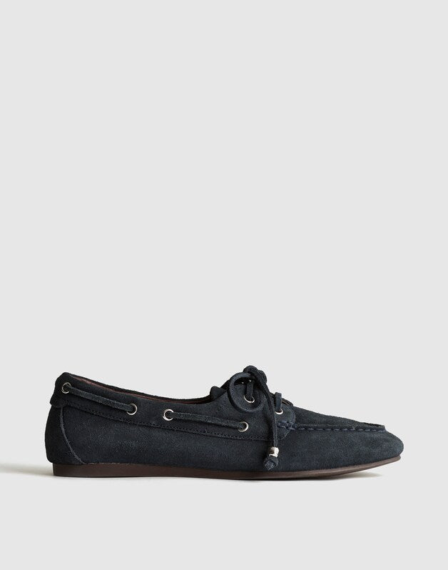 The Jamie Boat Shoe in Suede CRAFTSMAN BLUE