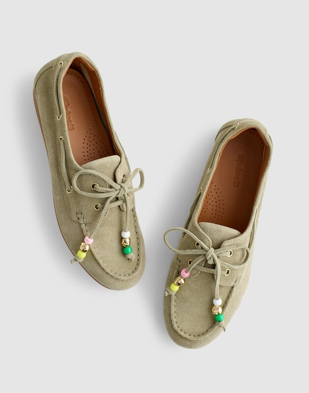 The Jamie Boat Shoe in Suede PALE FATIGUE
