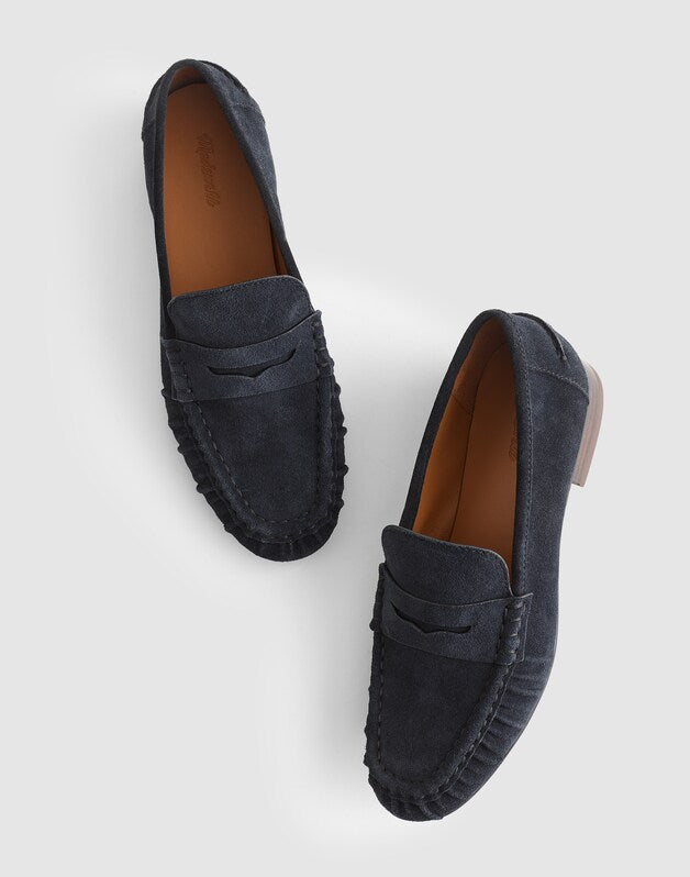 The Ashley Ruched Loafer in Suede JUNIPER BERRY