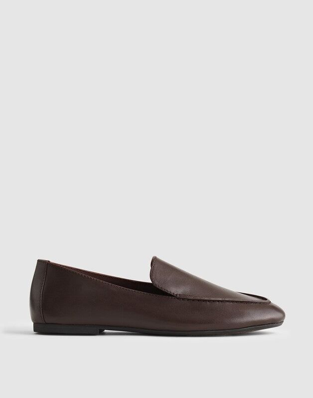 The Dolli Loafer in  Glove Leather DARK CAROB