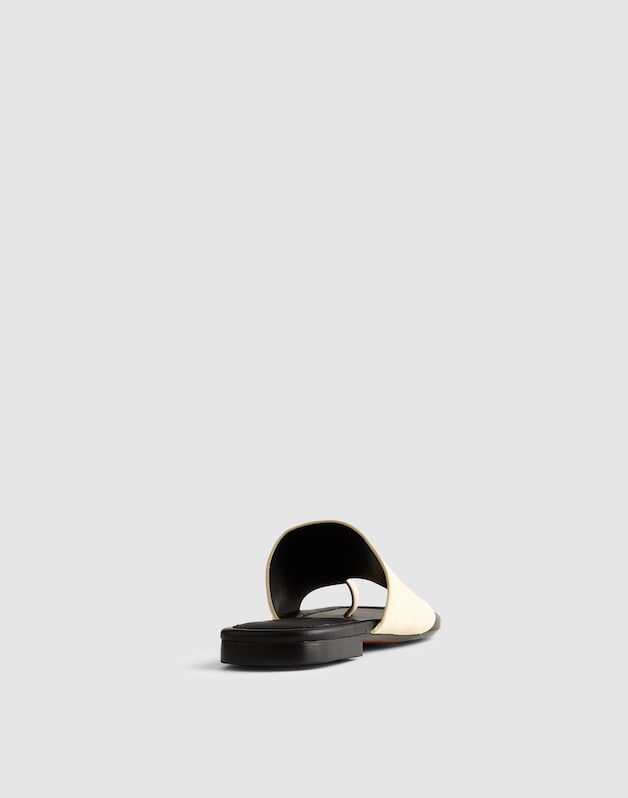 The Maycie Toe-Loop Slide in Suede FLAX