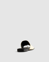 The Maycie Toe-Loop Slide in Suede FLAX