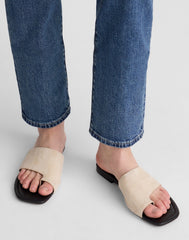 The Maycie Toe-Loop Slide in Suede FLAX