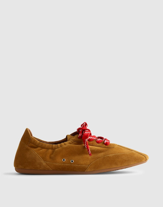 The Greta Ballet Sneaker in Suede SAND DUNE