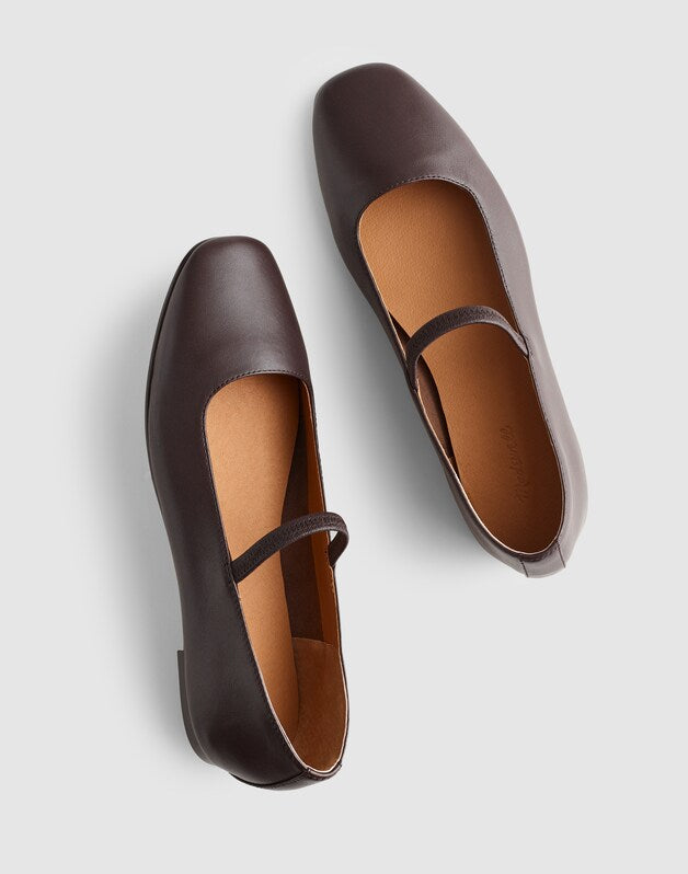 The Greta Mary Jane Flat in SoSoft Leather COFFEE BEAN