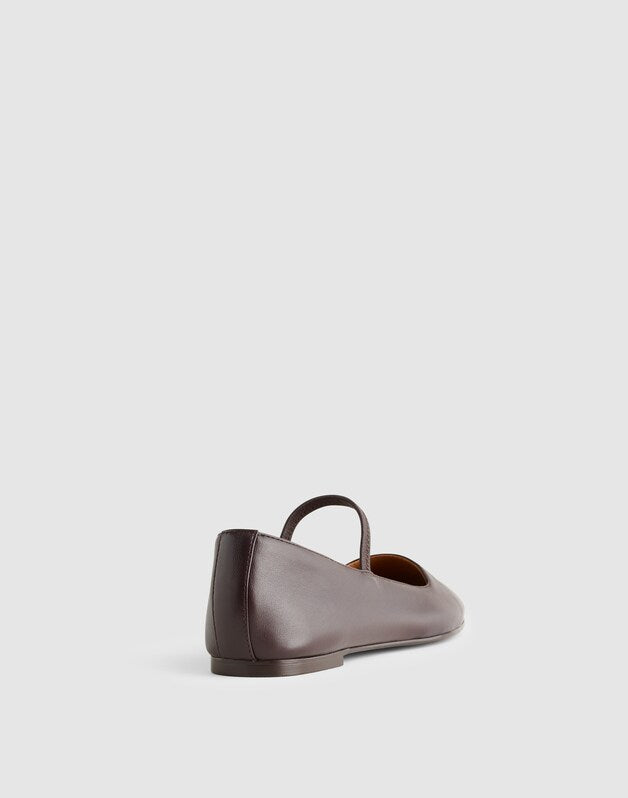 The Greta Mary Jane Flat in SoSoft Leather COFFEE BEAN