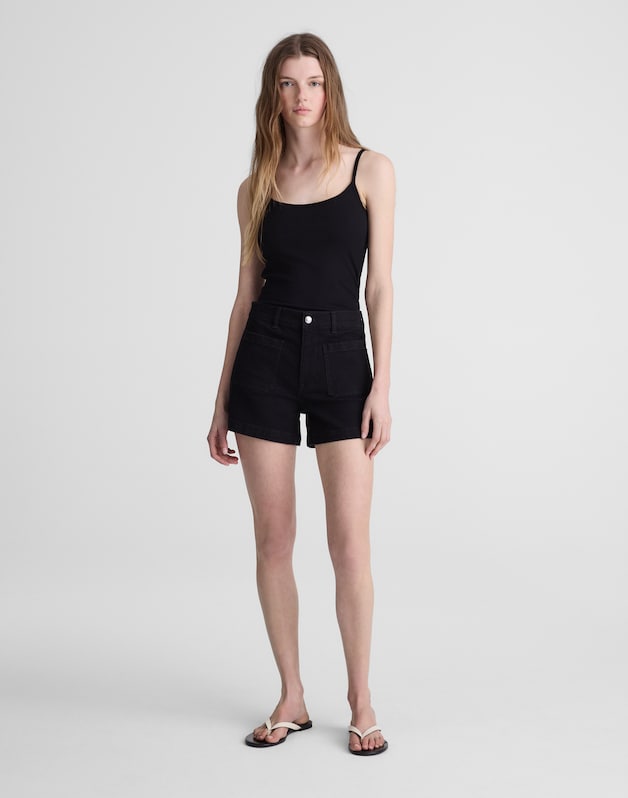 The Emmy Denim Short BLACK RINSE WASH