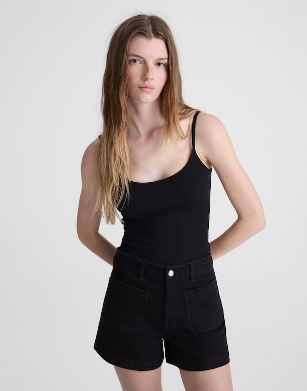 The Emmy Denim Short BLACK RINSE WASH