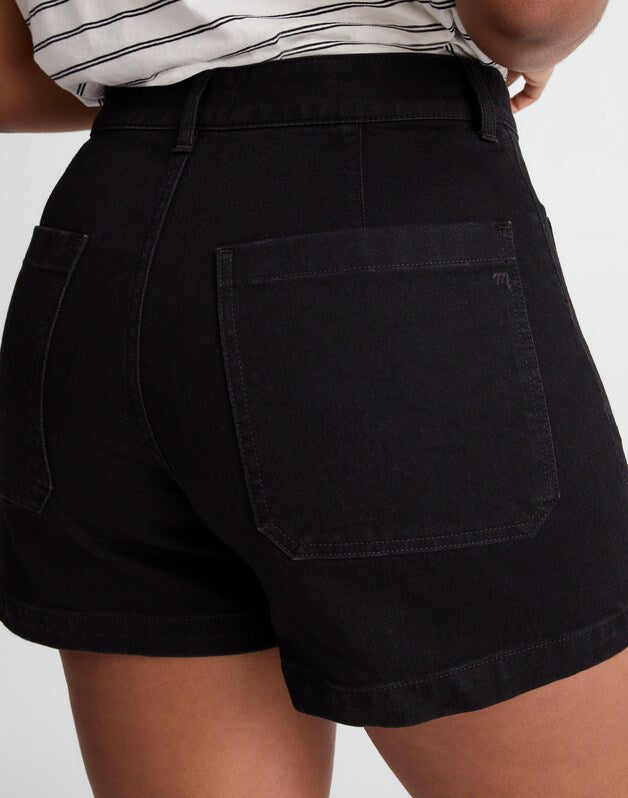 The Curvy Emmy Denim Short BLACK RINSE WASH