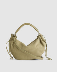 The Camren Gathered Shoulder Bag in Suede GR7369