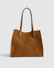The Lexington Tote in Suede AGED COGNAC