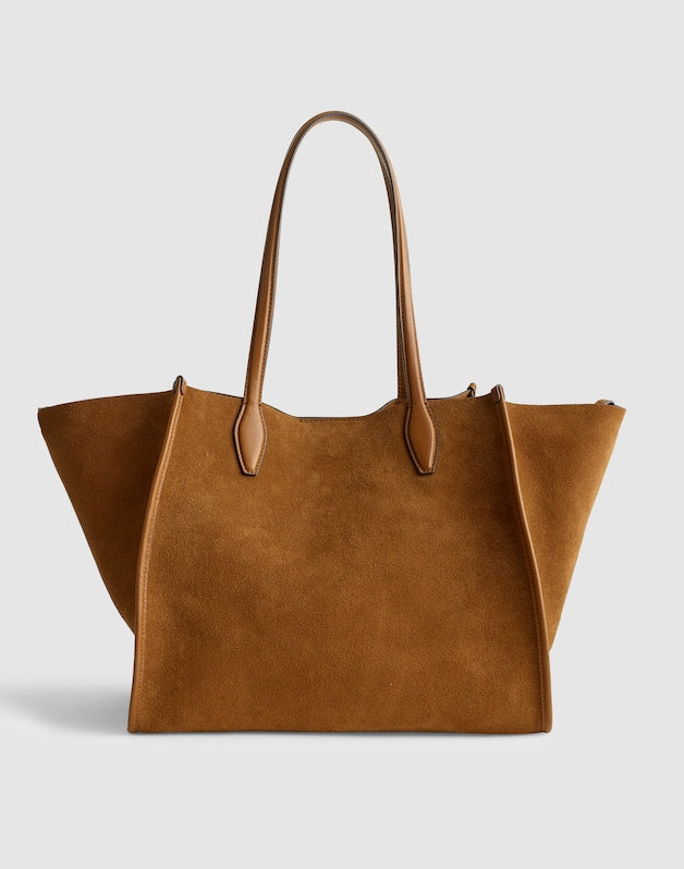 The Lexington Tote in Suede AGED COGNAC