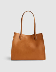 The Lexington Tote in Leather HOT COFFEE