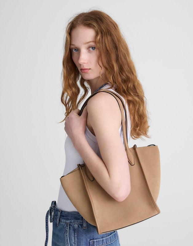 The Lexington Small Tote in Suede WALNUT SHELL