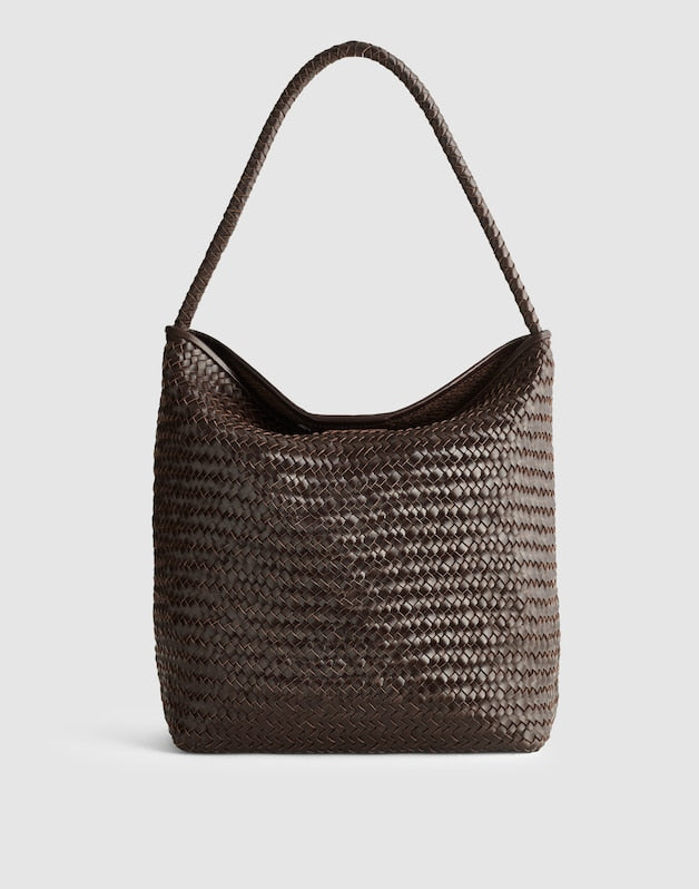 The Signature Woven Bucket Bag COFFEE BEAN