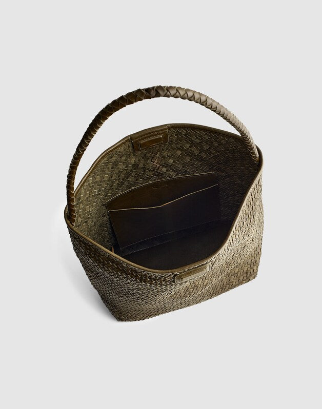 The Signature Woven Bucket Bag FADED OLIVE