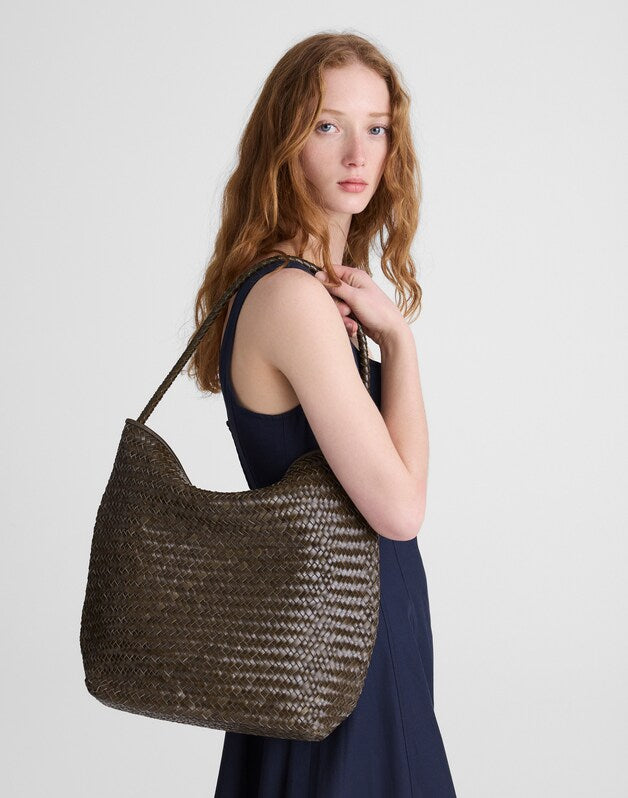 The Signature Woven Bucket Bag FADED OLIVE