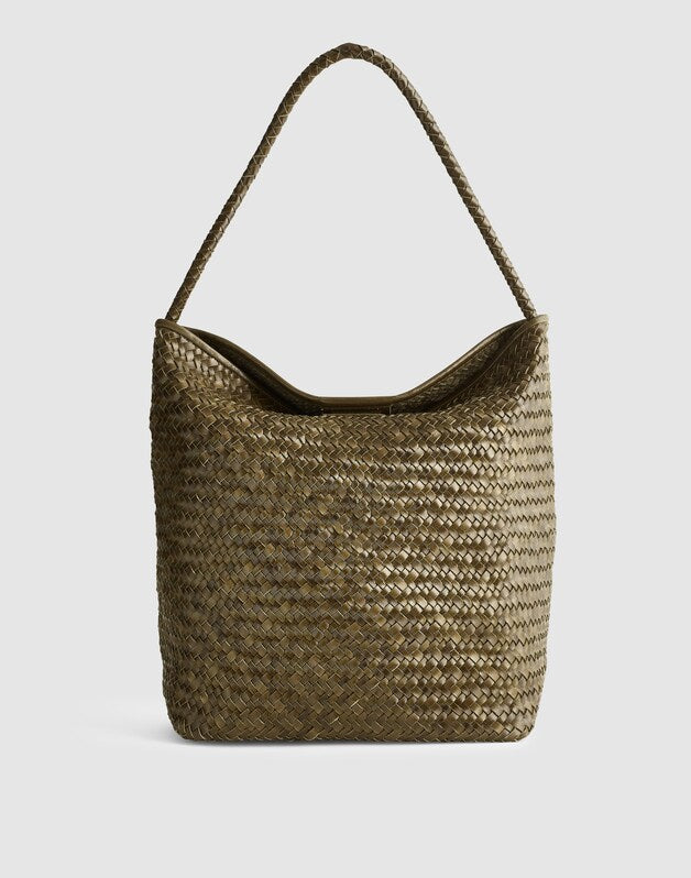 The Signature Woven Bucket Bag FADED OLIVE
