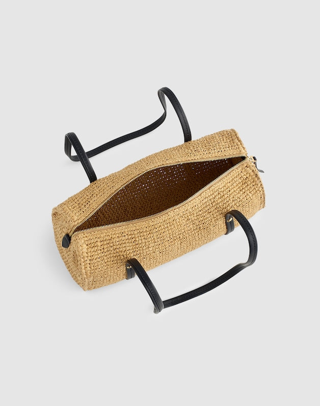 The Brioche Shoulder Bag in Raffia NATURAL MULTI