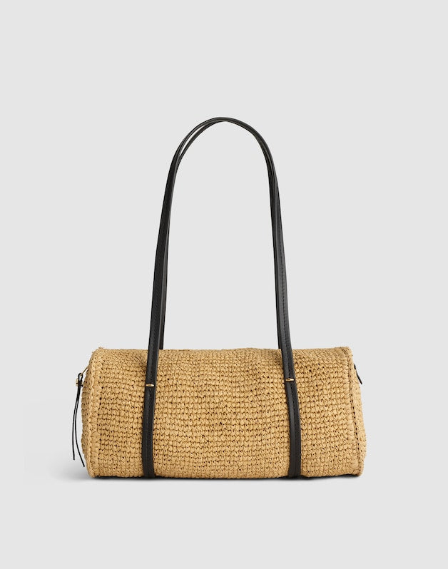 The Brioche Shoulder Bag in Raffia NATURAL MULTI