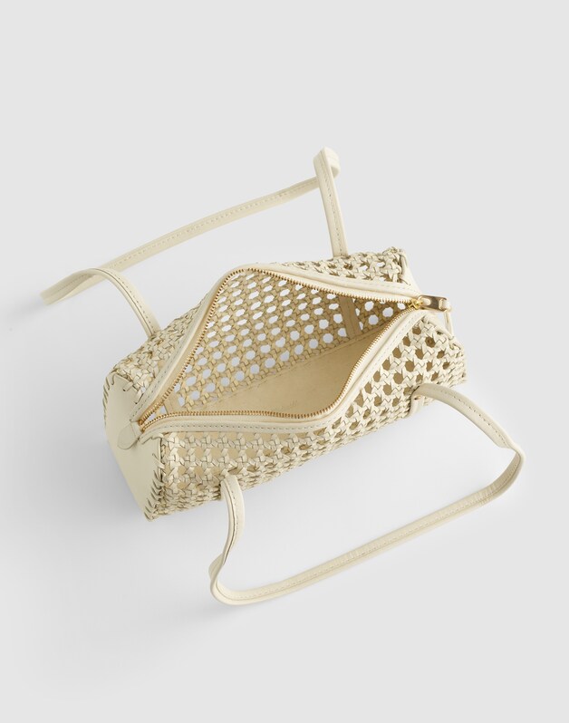 The Brioche Mini Shoulder Bag in Open Leather CLOUD LINING