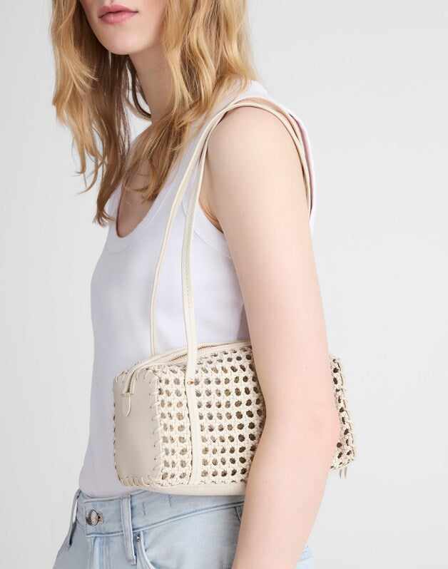 The Brioche Mini Shoulder Bag in Open Leather CLOUD LINING