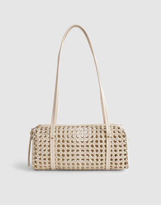 The Brioche Mini Shoulder Bag in Open Leather CLOUD LINING